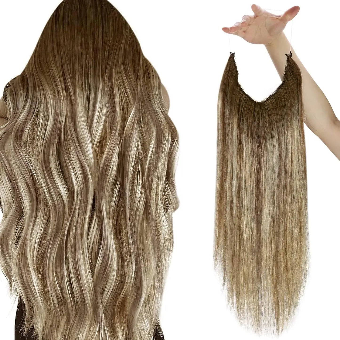 Fish Line Human Hair Extension