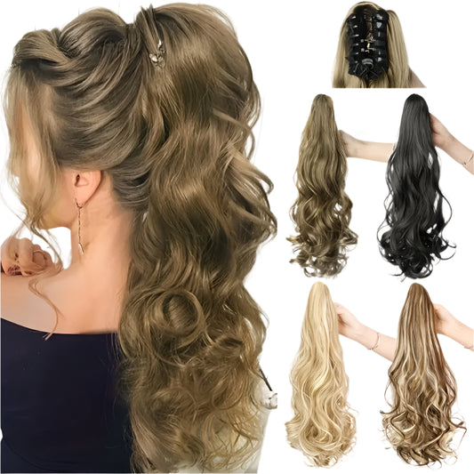 Synthetic Long Curly Wavy Ponytail Hair Extension