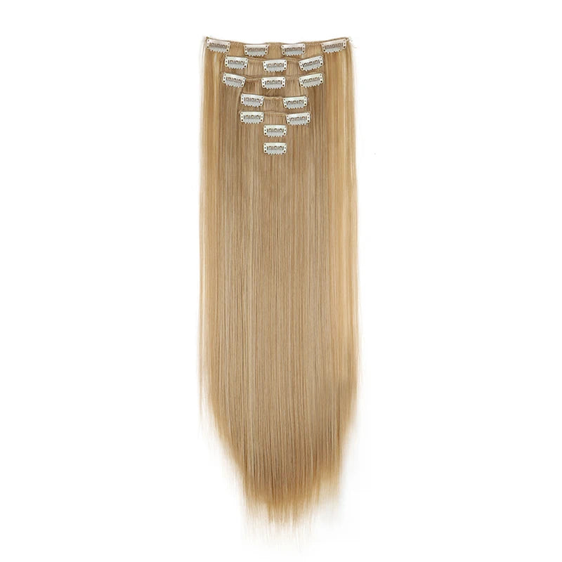 24" Synthetic Straight Clip-In Hair Extensions