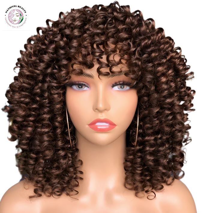 Afro Kinky Curly Wig With Bangs