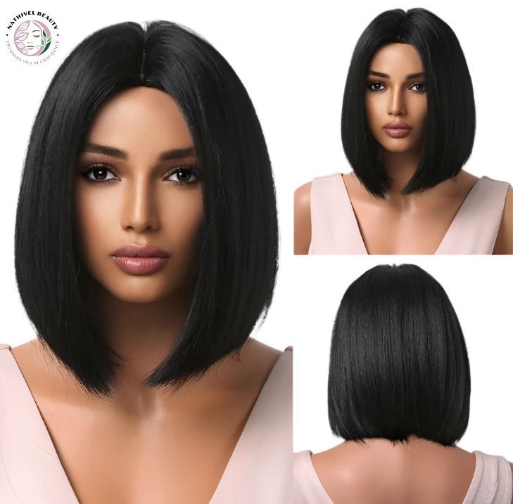 Short Straight Ombre Synthetic Wig with Bangs