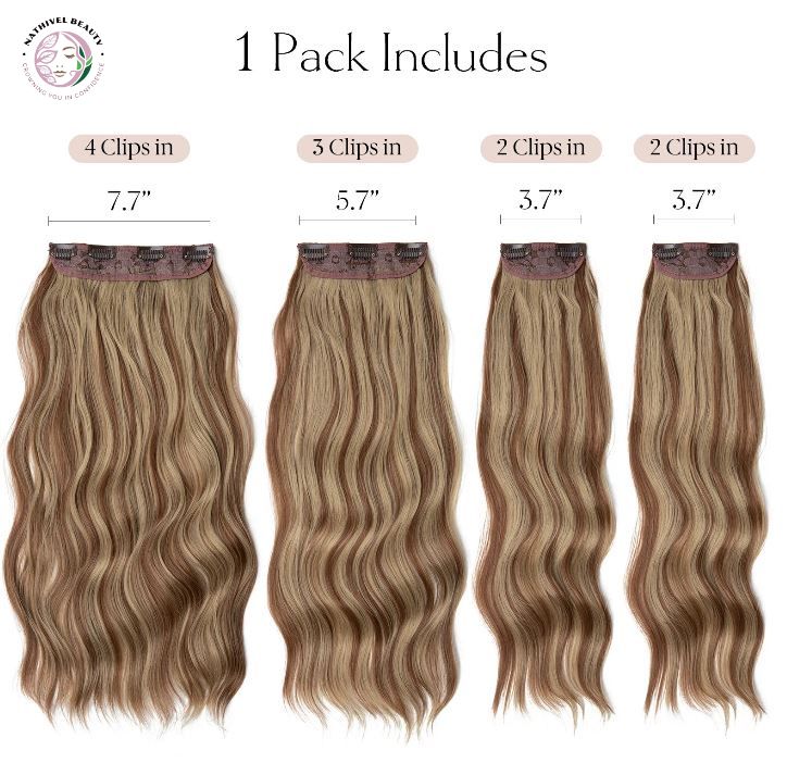 22" Synthetic Wavy Clip-In Hair Extensions