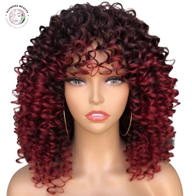 Afro Kinky Curly Wig With Bangs