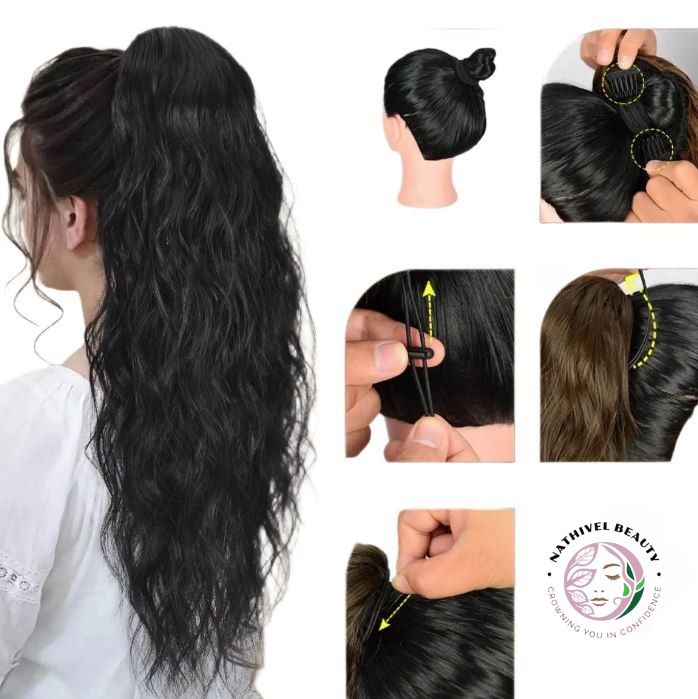26" Synthetic Curly Drawstring Ponytail Extension