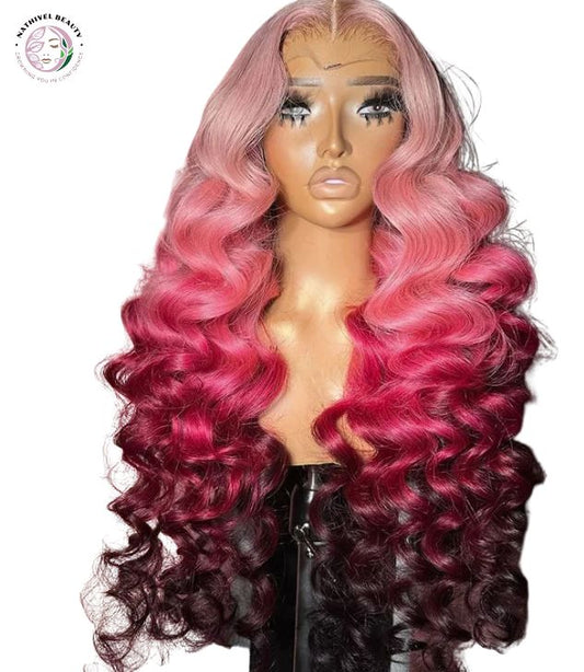 HD Ombre Pink Lace Front Wig
