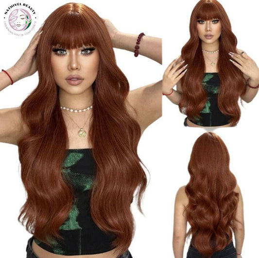 Wavy Synthetic Wig with Bangs