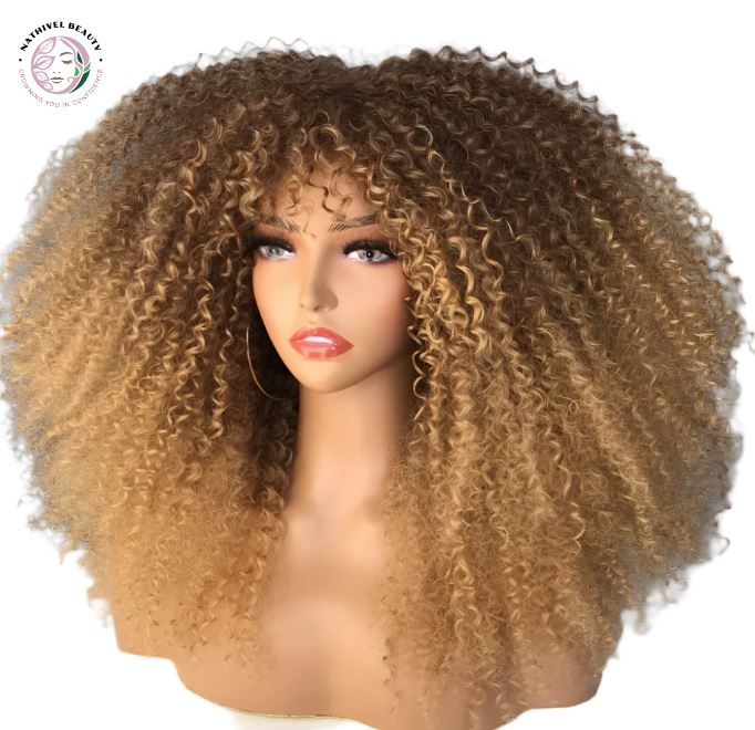 Afro Curly Wig with Bangs