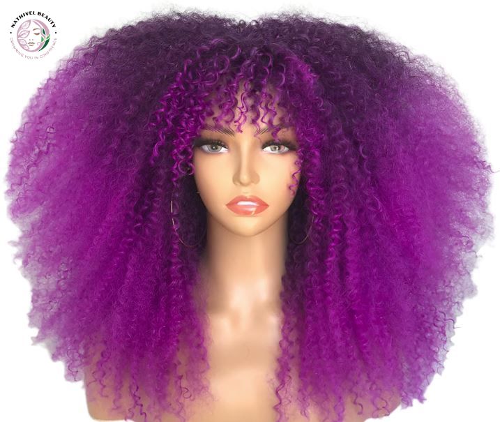 Afro Curly Wig with Bangs