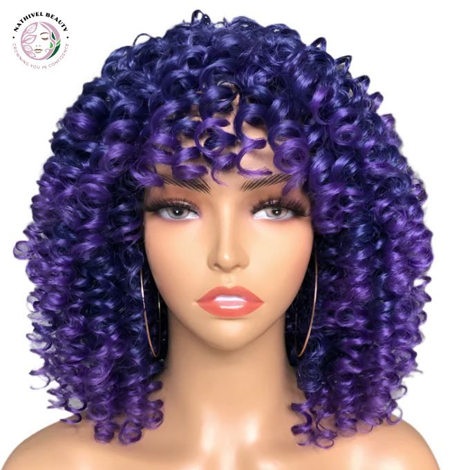 Afro Kinky Curly Wig With Bangs