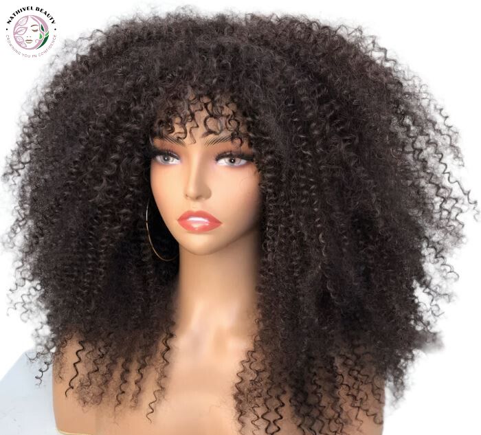 Afro Curly Wig with Bangs