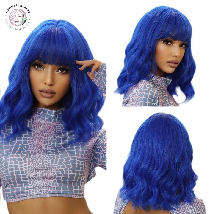 Short Straight Ombre Synthetic Wig with Bangs