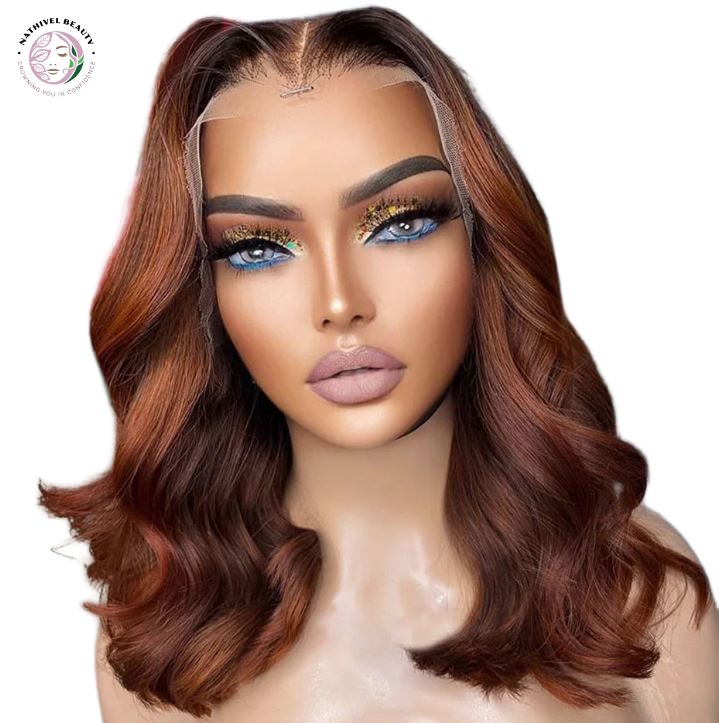 Red Ginger Brown Highlight Bob Wig