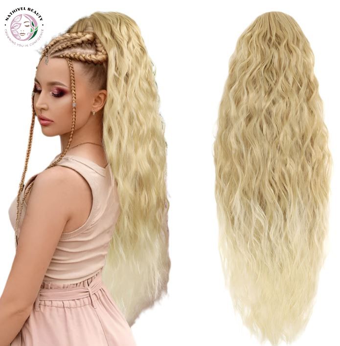 26" Synthetic Curly Drawstring Ponytail Extension