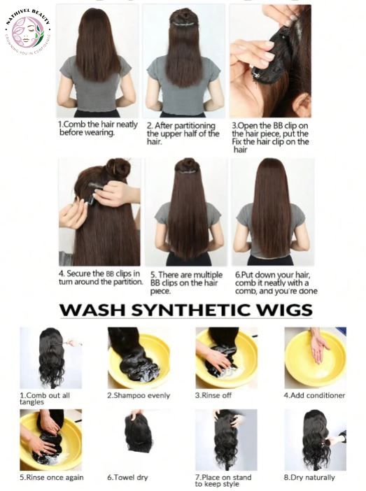 22" Water Wave Synthetic Clip-In Hair Extensions