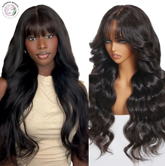 Curtain Bangs Loose Wave Lace Front Wig