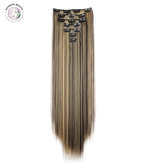 24" Synthetic Straight Clip-In Hair Extensions