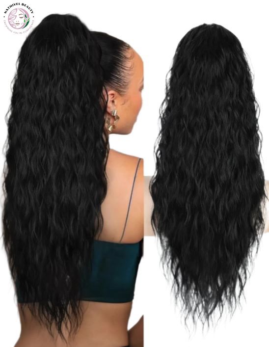 26" Synthetic Curly Drawstring Ponytail Extension
