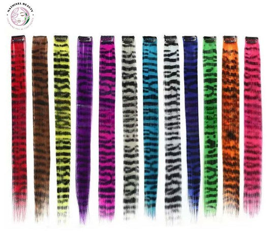 Stripe Printed Colorful Clip-In Hair Extensions