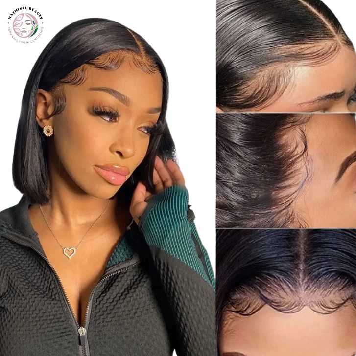 Short Straight Bob Wig – Human Hair Glueless Lace Front Wig