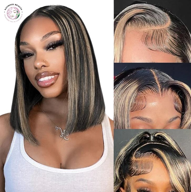 Highlight Bob Wig – 1B/30 Straight Human Hair