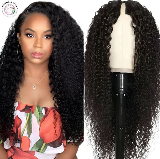 Kinky Curly U V Part Wig