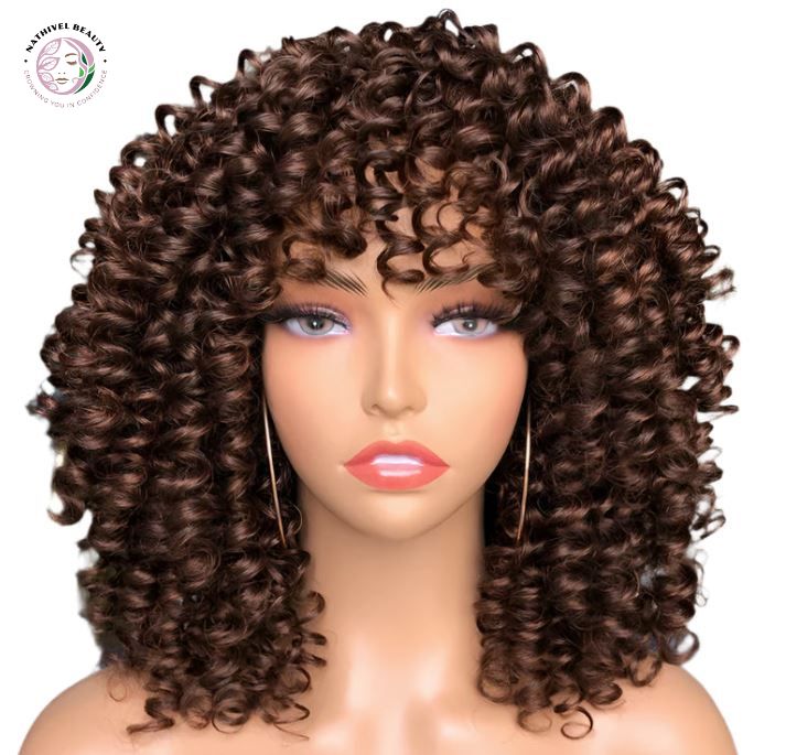 Afro Kinky Curly Wig With Bangs