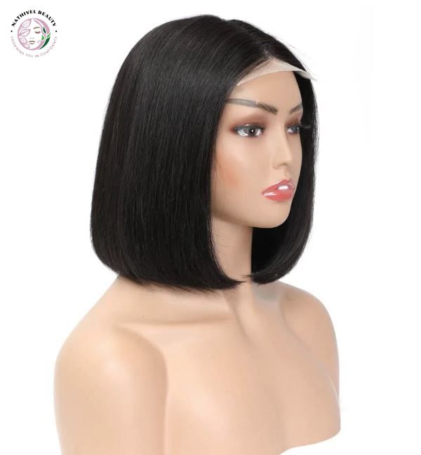 Short Straight Bob Wig – Human Hair Glueless Lace Front Wig