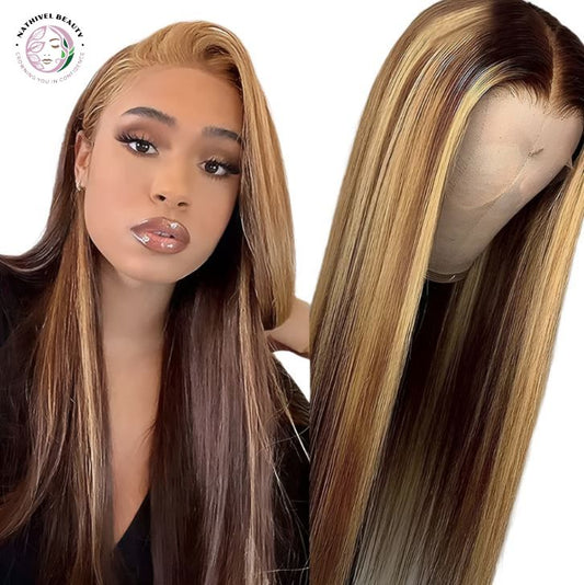 Ombre Highlight Straight Wig