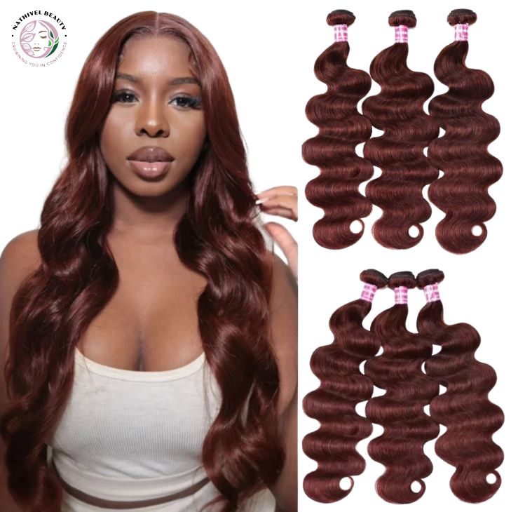 33B Reddish Brown Body Wave Hair Bundles