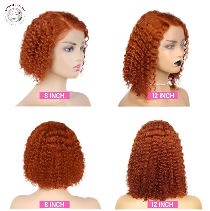 Ginger Curly Bob Lace Wig