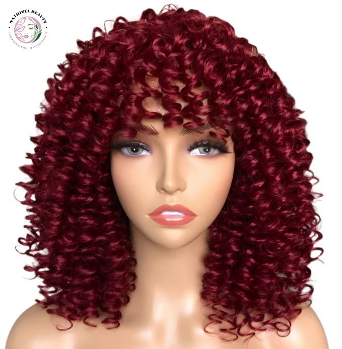 Afro Kinky Curly Wig With Bangs