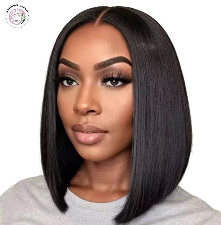 Short Straight Bob Wig – Human Hair Glueless Lace Front Wig