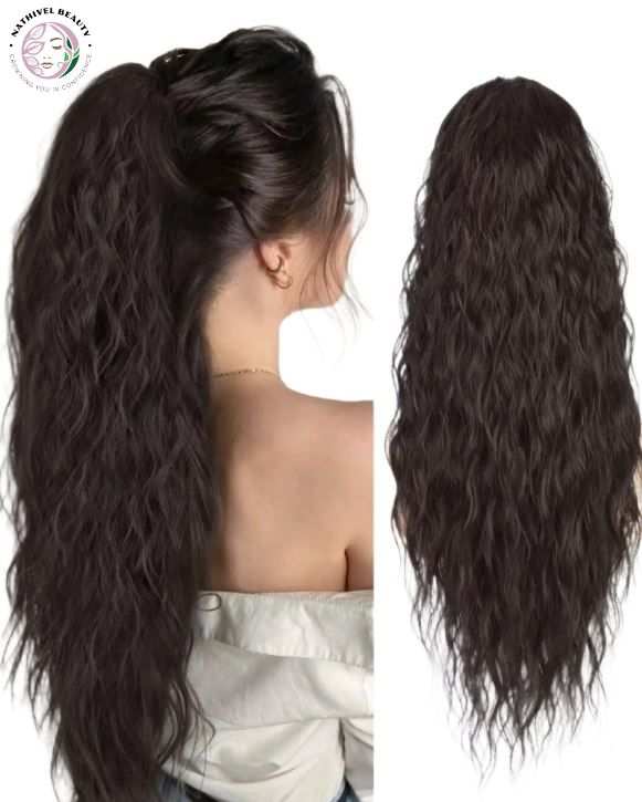 26" Synthetic Curly Drawstring Ponytail Extension