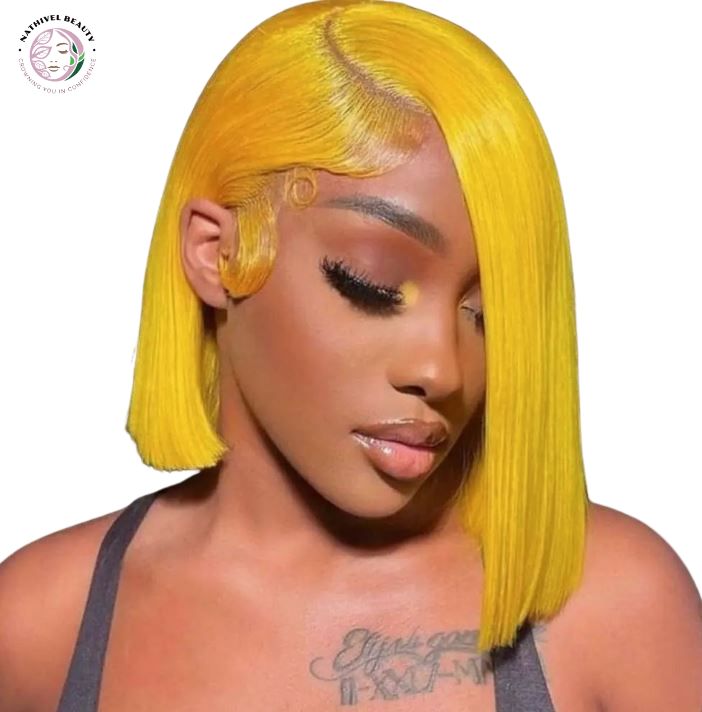 Yellow Bob 13x4 Lace Front Human Hair Wig
